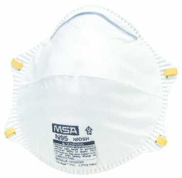 MSA Safety Works 10102485 Respirator N-95 Harmful Dust Disposable with Odor Filter
