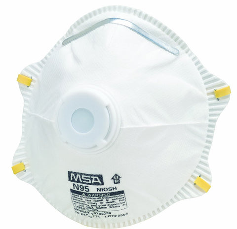 MSA Safety Works 10103821 Respirator N-95 Harmful Dust Disposable with Exhalation Valve
